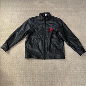 (XXS) Black Faux Leather Jacket